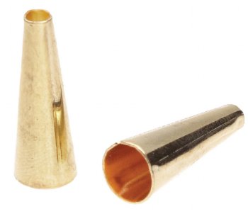 12, 19x6.8mm Gold Plated Seamed Cones