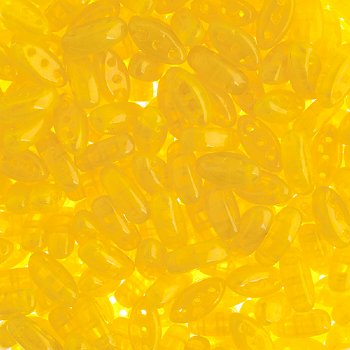 50, 8x3mm Yellow Amber Opal 3 Hole Czech Glass Cali Beads