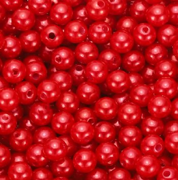 100 6mm Red Pearl Acrylic Beads