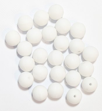 25 8mm Round Matte Opaque White Glass Beads