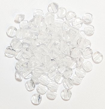 100 6x3mm Transparent Crystal Disk Beads with Ridge