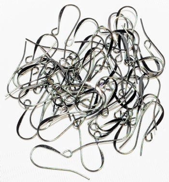 25 Pairs of 26mm Plain Gunmetal Flat Fish Hook Earrings