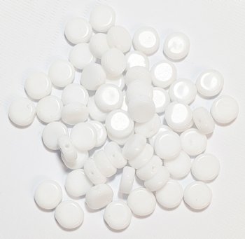 60 8x4mm Opaque White Disk Beads