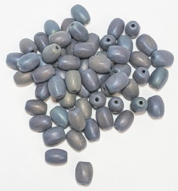 60, 7x5mm Matte Opaque Denim Blue AB Oval Beads