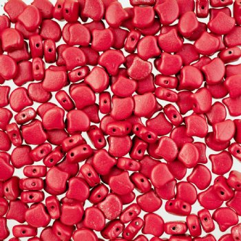 10 Grams 7.5mm Alucolour Scarlet Red Czech Glass Ginko Leaf Beads