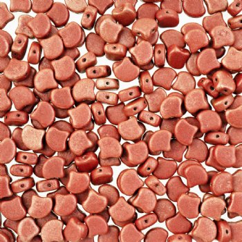 10 Grams 7.5mm Alucolour Terracotta Czech Glass Ginko Leaf Beads