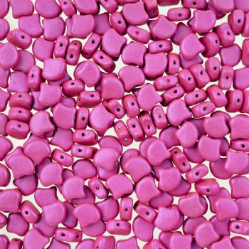 10 Grams 7.5mm Alucolour Magenta Czech Glass Ginko Leaf Beads