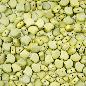 10 Grams 7.5mm Alucolour Linden Green Czech Glass Ginko Leaf Beads