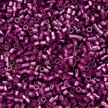 CY-1085 25 Grams of 11/0 Silver Lined Magenta Cylin Seed Beads