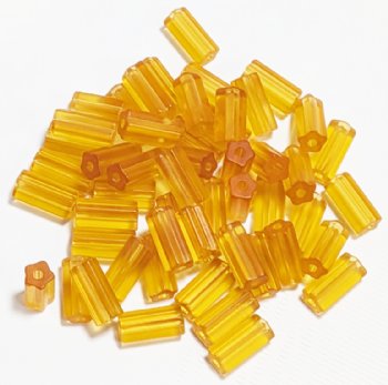 50, 10x5mm Transparent Matte Topaz Atlas Beads