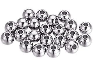 20, 8mm Round Stainless Steel Metal Beads