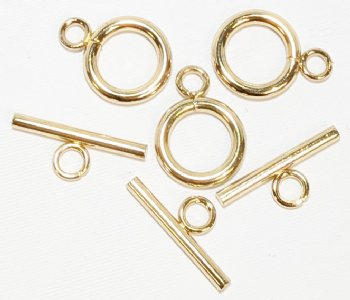 3 Sets of 18kt Gold Plated 16mm Toggle Clasps