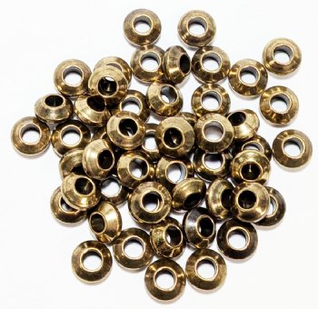 25, 3.5x7mm Antique Brass UFO Spacer Beads