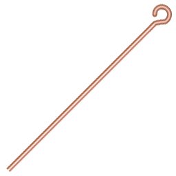 100, 1" 21ga Bright Copper Eye Pins