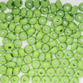 20 Gram Vial of 2/0 Opaque Light Green Seed Beads