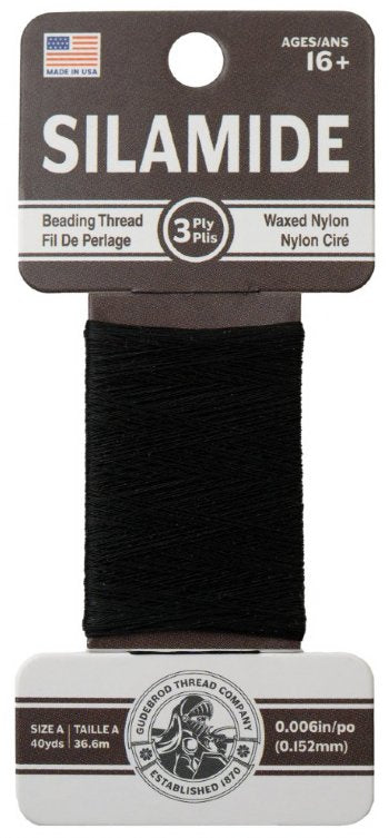 40 Yards of Black Gudebrod A Silamide Beading Thread