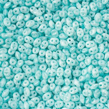 DUO-61300 - 10 Grams Silk Blue Opal 2.5x5mm Superduo Beads