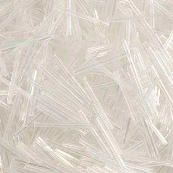 25 grams of 30mm Transparent Crystal Iris Bugle Beads
