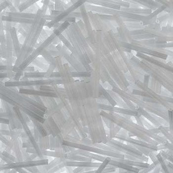 25 grams of 30mm Satin White Bugle Beads