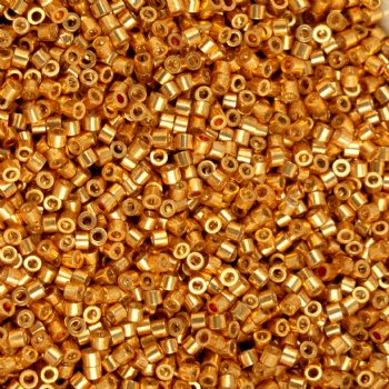CY-1220 25 Grams of 11/0 Metallic Electroplated Gold Cylin Seed Beads