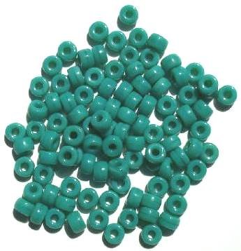100 4x6mm Opaque Turquoise Glass Crow Beads