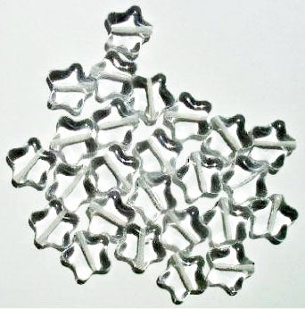 25 12mm Transparent Crystal Star Beads