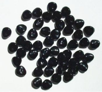 50 4x9mm Black Wavy Disk Beads