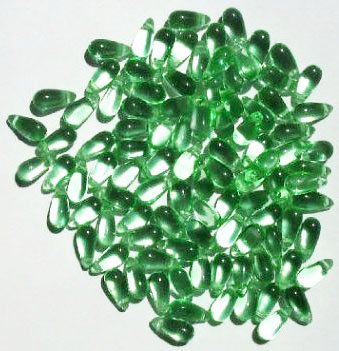 50 5x10mm Transparent Light Green Drop Beads