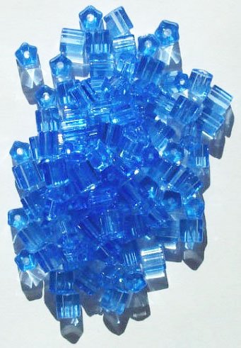 100 6x6mm Light Sapphire Atlas Beads