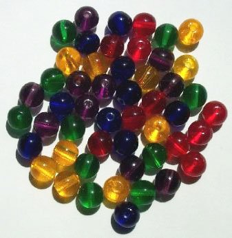 25 8mm Round Transparent Primary Bead Mix Pack