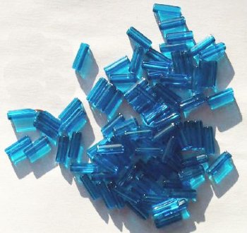 100 10x3mm Dark Aqua Atlas Beads