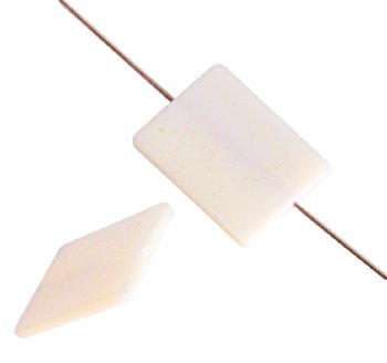 10 20x15mm Flat Rectangle White Shell Beads