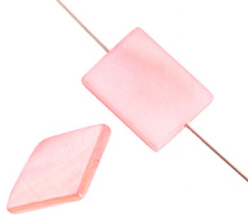 10 20x15mm Flat Rectangle Light Pink Dyed Shell Beads