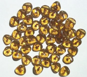 50 4x9mm Speckled Topaz Wavy Disk Beads