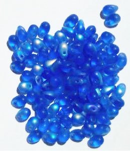 100 4x6mm Transparent Matte Sapphire AB Drop Beads