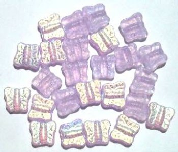 25 11mm Side Drilled Matte Alexandrite AB Butterfly Beads