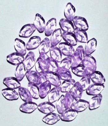 50 12mm Transparent Alexandrite Glass Leaf Beads