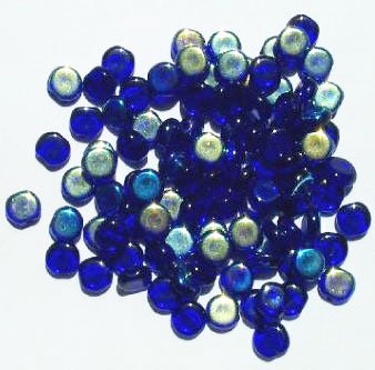 100 6x3mm Transparent Cobalt AB Disk Beads
