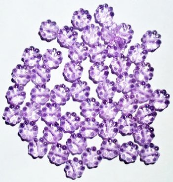 50 9mm Transparent Alexandrite Glass Daisy Beads