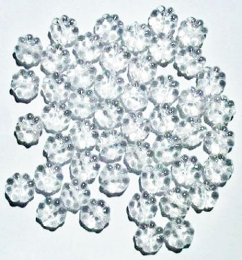 50 9mm Transparent Crystal Glass Daisy Beads