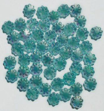 50 9mm Emerald AB Daisy Beads