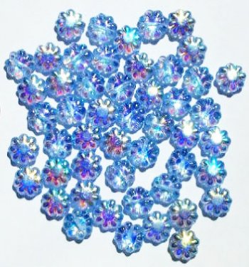 50 9mm Light Sapphire AB Daisy Beads