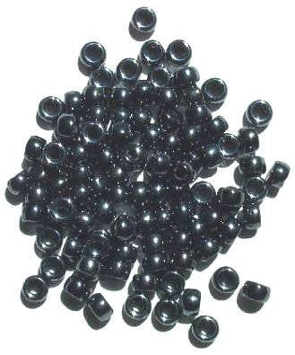 100 4x6mm Gunmetal Glass Crow Beads