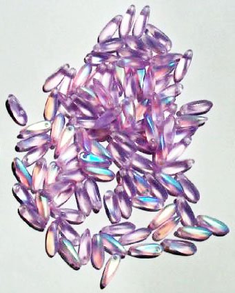 100 3x11mm Matte Transparent Alexandrite AB Dagger Beads