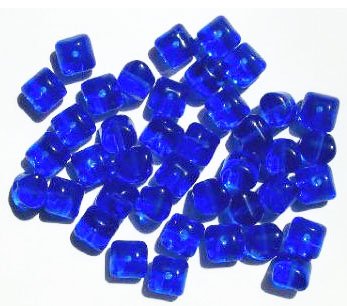 40 7x8mm Transparent Sapphire Pillow Beads