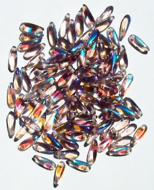 100 3x11mm Transparent Light Amethyst AB Dagger Beads