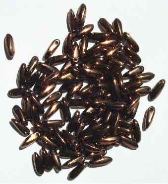 100 3x11mm Metallic Bronze Dagger Beads