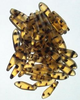 50 5x16mm Matte Transparent Tortoise Dagger Beads