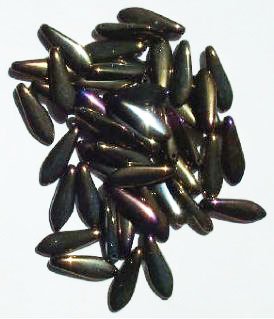 50 5x16mm Metallic Bronze AB Dagger Beads