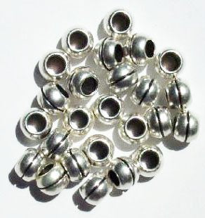 25 5x7mm Antique Silver Metal Split Ring Beads